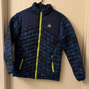 Snozu Navy and Neon Kids Puffer Jacket